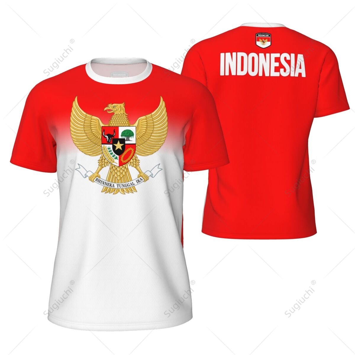 3D Printing Indonesia - Sporcu ağı T-shirt endonezya bayrağı için