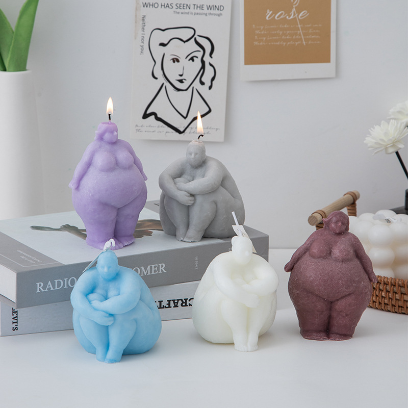 3D Printing Concrete - 3D Şişman Kadın/erkek Portre Mum silikon