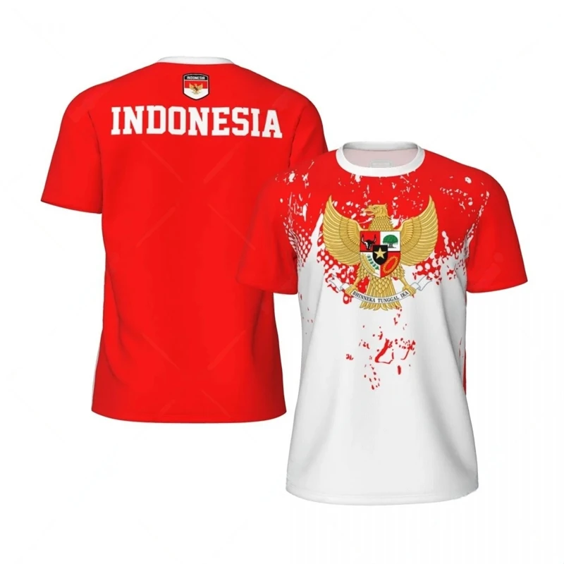 3D Printing Indonesia - Moda Endonezya Bayrağı Futbol T Shirt